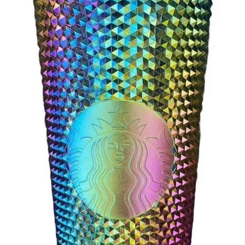 Starbucks 2023 Fall Oil Slick Rainbow Multi-colored Studded Venti Tumbler.